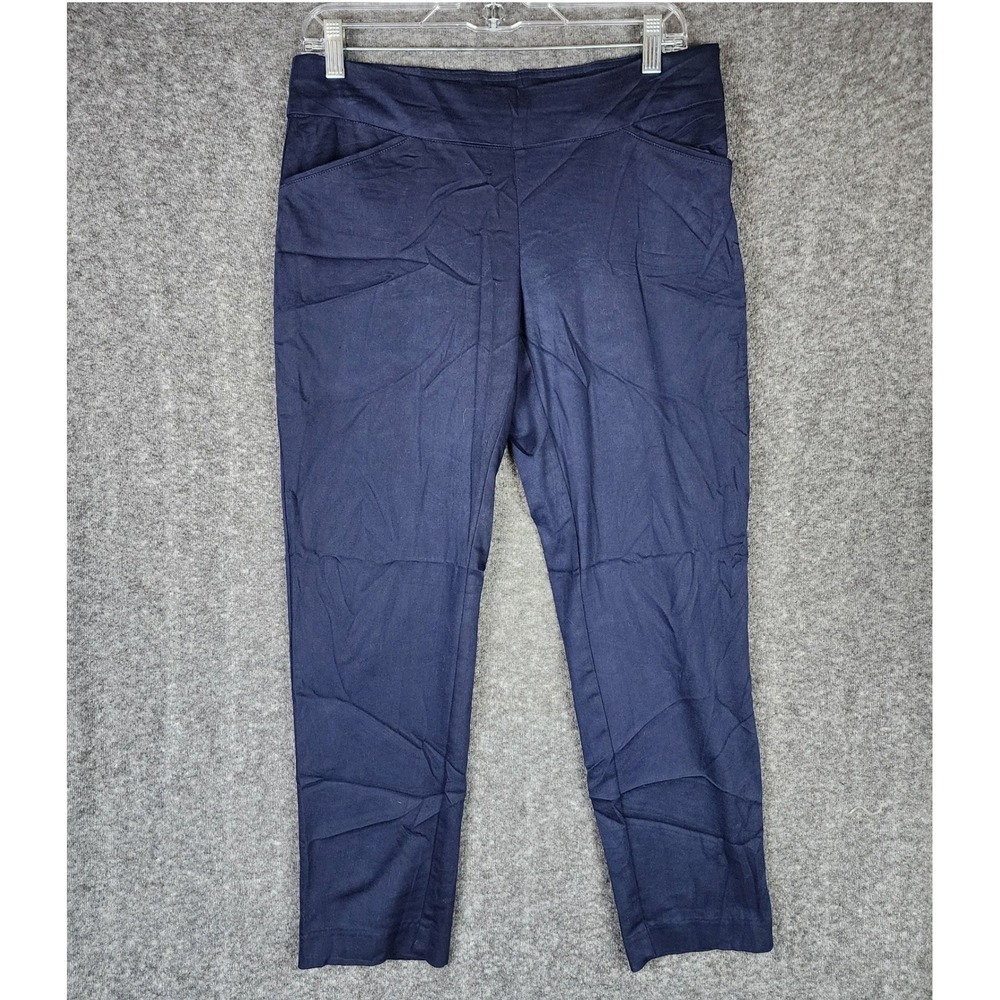 Croft & Barrow Pants Womens 8P The Effortless Stretch Navy Blue EUC
